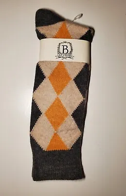 Men's Cashmere Blend Socks B.studio (B.ella Private Label) Sz 10-13 Gray Gold • $18