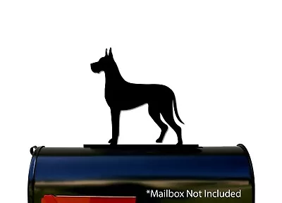 Great Dane Dog Cropped Ears Metal Mailbox Topper / Sign Powder Coated Steel • $35