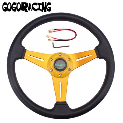 14INCH Universal Aluminum Racing Steering Wheel Drifting Flat Dish 6 Bolts • $25.85