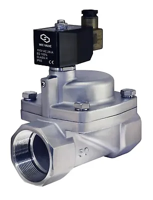 $419.99 • Buy 2  Inch High Pressure Stainless Steel Electric Steam Solenoid Valve NC 110V AC 