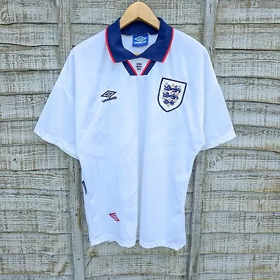 Vintage 90s Umbro England Football Shirt Top 93-95 Mens Large • £149.99