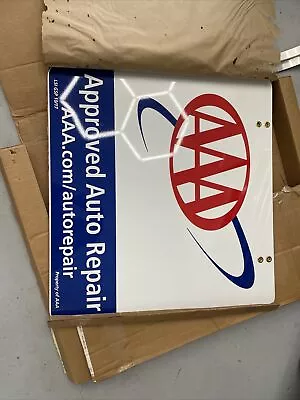 Vintage Original Metal Double Sided AAA Auto Approved Repair Sign W/ Wall Brackt • $100