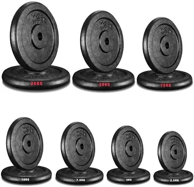 Cast Iron Weight Plates 1  Hole Disc Dumbbell Barbell Weight Fitness Training • £14.99