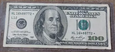 $100 Dollar Bill Us Bill Star Note Series 2006  Hl 16488772* • $129.99