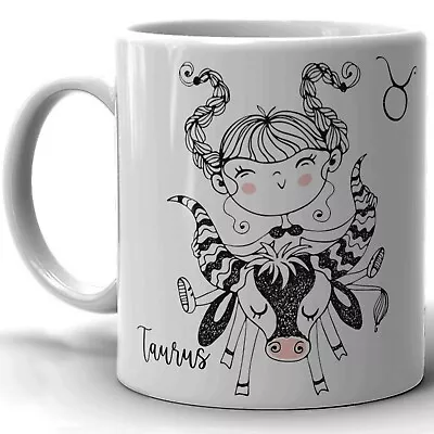 Zodiac Mug Star Sign Cup Horoscope Birthday Cute Sketch Gift For Her Name • £8.99