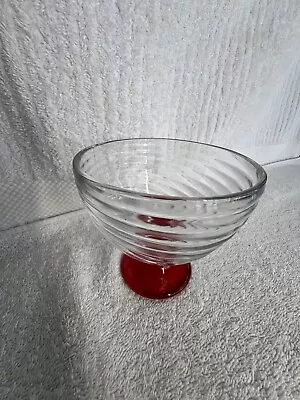 One Anchor Hocking Manhattan Park Avenue Depression Swirl Dessert Dish Red • $9.99