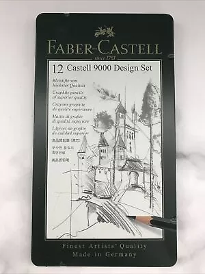 Faber Castell 9000 Art Design Graphite Pencils Tin Set 12 Pencils • $19.99