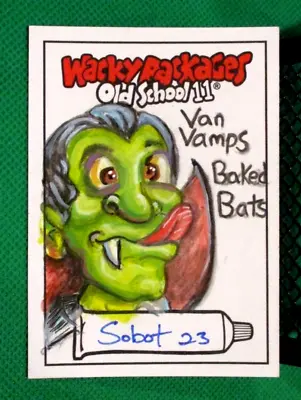 2023 Wacky Packages Old School Series 11 Sketch Card Hand Drawn 1/1 Artist Sobot • $69.88