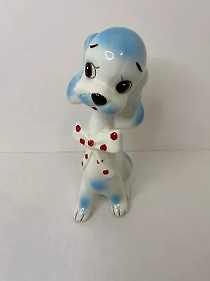 Vintage Basset Hound Dog I W Rice Japan Blue White With Polka Dot Tie Damage On  • $10.99