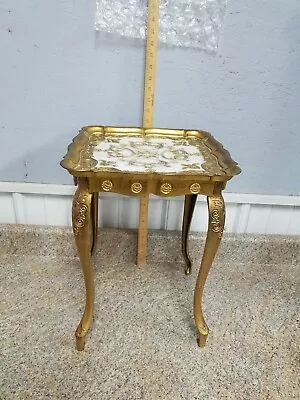 Vintage Italian Regency Gold Molded Resin Small Side Table Florentine /Brand ??? • $74.99
