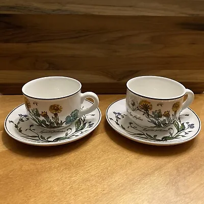 2 Villeroy Boch Cups & Saucers Botanica Tussilago Farfara Myosotis Palustris • $14.99