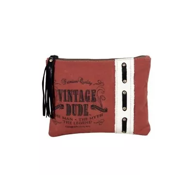 Myra Vintage  Pouch Canvas Zipper Pouch Myra Bag Small Pouch Wallet Cell NWT • $25