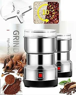 Electric Coffee Grinder 200W 4 Blades Beans Spices Nuts Grinder Blender SUS304 • £8.99