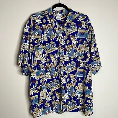 Disney Store Mickey Mouse Hawaiian Button Down Shirt XL • $20