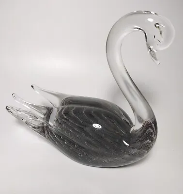 Marcolin Art Crystal Glass Swan Purple Grey Made In Sweden SIGNED • $22