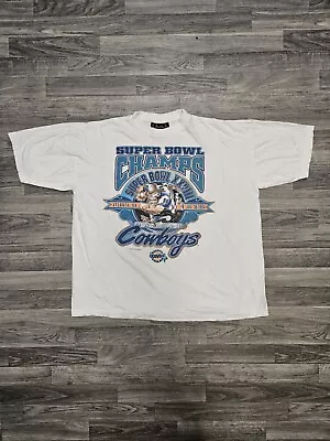 Vintage 1994 90s Dallas Cowboys  Super Bowl XXVIII Champs T-Shirt Large • $50