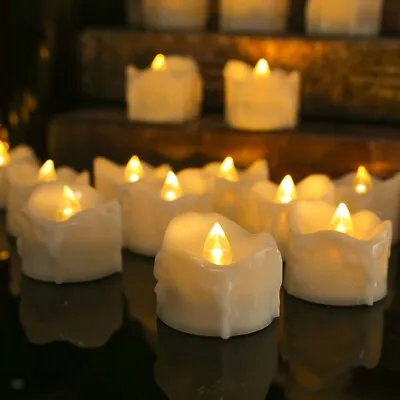 12PCS LED Tea Lights Flickering Battery Operated Candles With Timer Party Decor • £8.99