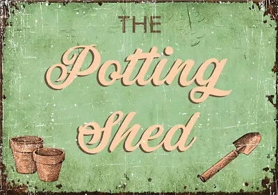 £4.99 • Buy Retro  Potting Shed  Metal Sign Vintage Garden Sign Nan Mum Dad Birthday Gift