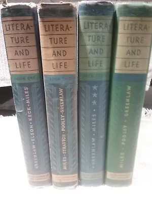 Literature And Life  Books 1-4 - Greenlaw Miles Elson Keck Pooley 1929-1936 • $18.50