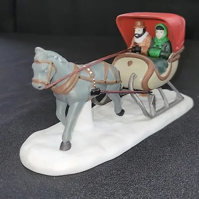 REPAIRED Dept 56 Heritage Village Collection  One Horse Open Sleigh  #5982-0 • $11