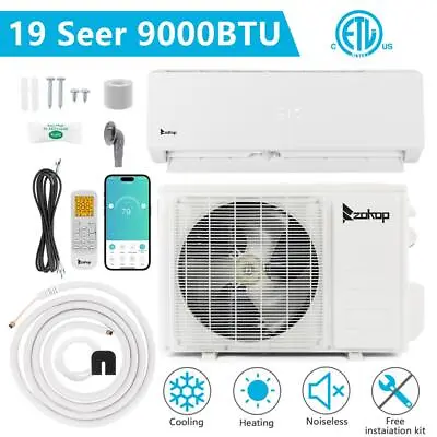 9000 BTU Ductless Mini Split Air Conditioner Heat Pump Wifi Remote Cooling White • $454.99