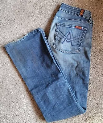 7 For All Mankind Jeans A Pocket Bootcut Size 28 Blue Low Rise USA • $9