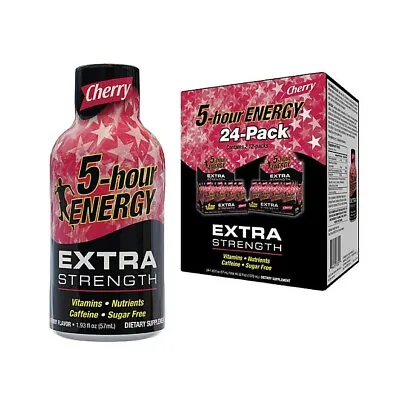 5-hour ENERGY Shot Extra Strength Cherry 1.93 Oz. 24 Ct. FREE SHIPPING • $57.97