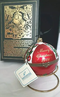 Mostowski Komozja Glass Egg Christmas Ornament W/ Carriage Poland Red Green Box • $89.10