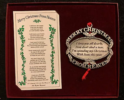 “Merry Christmas From Heaven” Pewter Ornament Loved One Memorial • $24.99