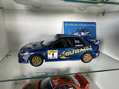 1/18 Autoart SUBARU IMPREZA WRC '99 P.BOURNE #1 (SAXON SAFARI RALLY ) 89995 • $700