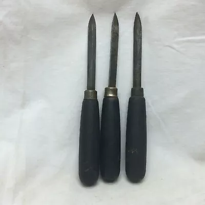 3 Vintage Graphic Chem & Ink Engraving & Etching Tools Wood Handles • $28.78