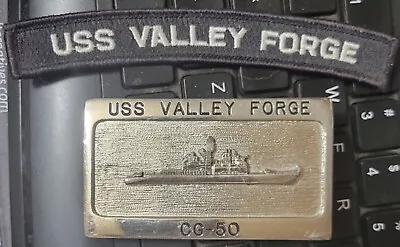 USS Valley Forge CG-50 Belt Buckle And Shoulder Patch • $18.99