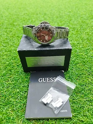 Mens Guess W90006G2 Brown Dial Day/ Date Stainless Steel Quartz Watch  • £59.99