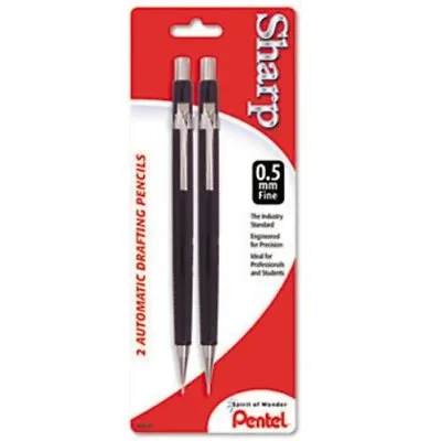 PENTEL Sharp Mechanical Drafting Pencil 0.5 Mm Black Barrel 2/Pack P205 • $9.29