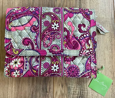 NWT $48 VERA BRADLEY 12555-128 Jewelry Folio Paisley Meets Plaid Gray Pink • $36.95