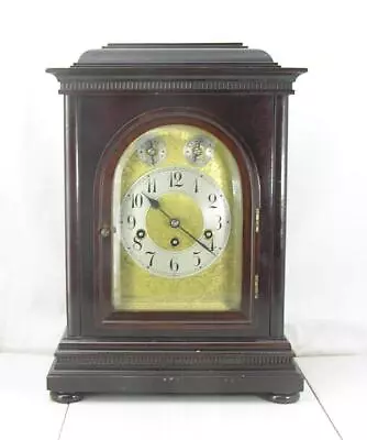 Vintage Junghan's Wind Up Dome Mantel Clock W/key-works-westminster Chime Clock • $499.99