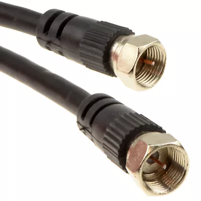 1m Satellite F Type Screw Connector For Sky/Cable/Satellite/TV Black Lead Nickel • £3.13