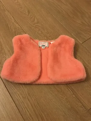 New Baby Girls Mantary Pink Fur Gilet 18-24 Months • £6.99