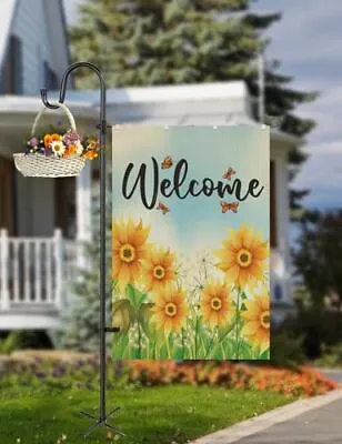  Large Garden Flag Holder Stand Pole For 28 X 40 Flags With Shepherds Hooks  • $29.62