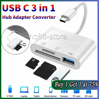 USB-C To SD Card Reader Adapter Type-C For Apple IPad Macbook Pro Air 13 Samsung • £3.73