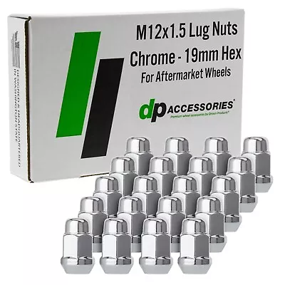 Chrome 19mm Hex Closed-End Bulge Acorn Lug Nuts - Set Of 20 • $34