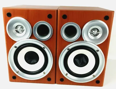 Bookshelf Speakers LG Model LXS-M340 60W 6ohms 2 Way Wooden Pair Wired 10  Tall • £29.99