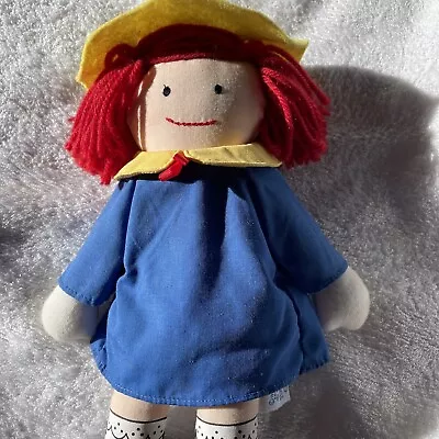 VTG Madeleine Madeline Plush Doll 1994 Eden Blue Coat Red Plaid Dress Rag Doll • $11