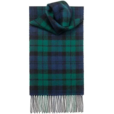 Mens Royal Stewart 100% CASHMERE Scarf Green Tartan Check Plaid Made In SCOTLAND • $7.88