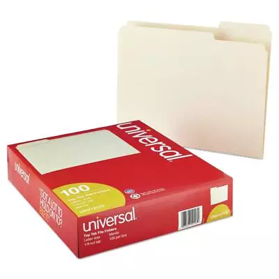 UNIVERSAL File Folders 1/3 Cut Assorted One-Ply Top Tab Letter Manila 100/Box • $25.45