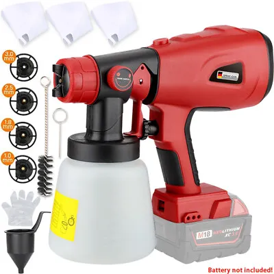 Cordless Paint Sprayer For Milwaukee Battery HVLP Electric Tools Spray Painter • $69.73