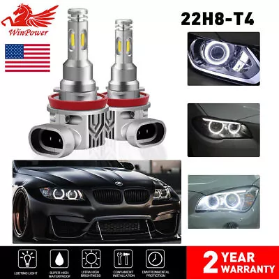 LED Angel Eyes Halo Ring Lights Bulbs Replace HID Xenon Lamp Plug H8 H9 H11 H16 • $23.92