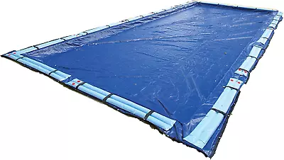 Winter Pool Cover Inground Safety Cover 24-FT X 40-FT Rectangular Mesh Blue • $93.95