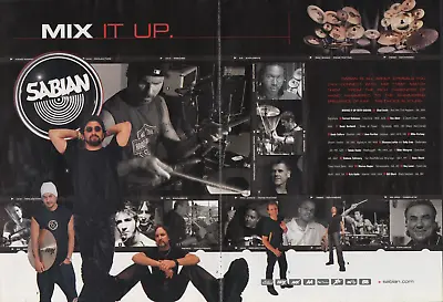 2003 2pg Print Ad Of Sabian Drum Cymbals W Chad Smith Mike Portnoy Bill Ward • $9.99