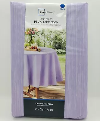 Mainstays 70  Round PEVA Vinyl Party Tablecloth - Lilac Lavender Purple  - NEW • $12